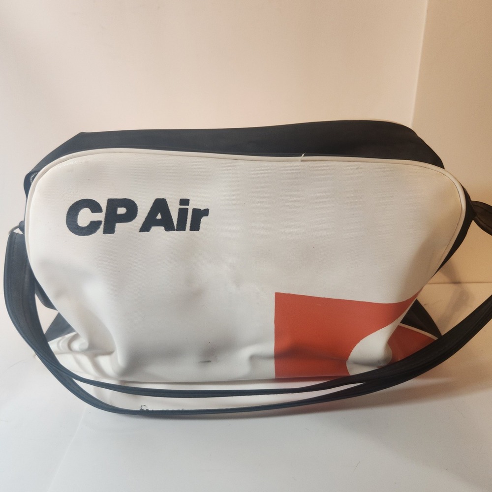 Vintage CP Air Flight Bag Canadian Pacific Air Lines Retro Vinyl Shoulder Bag